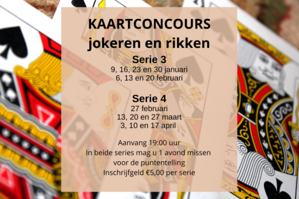 Kaartconcours jokeren en rikken serie 4