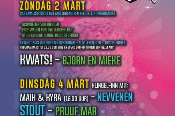 Programma Carnaval CV De Karklingels Oostrum