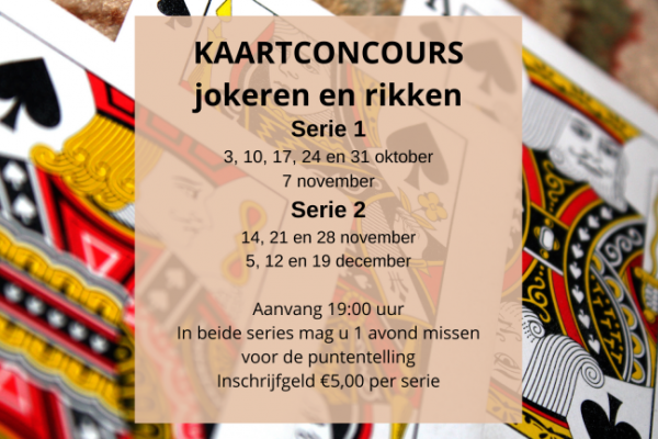 Start Kaartconcours  jokeren en rikken serie 2