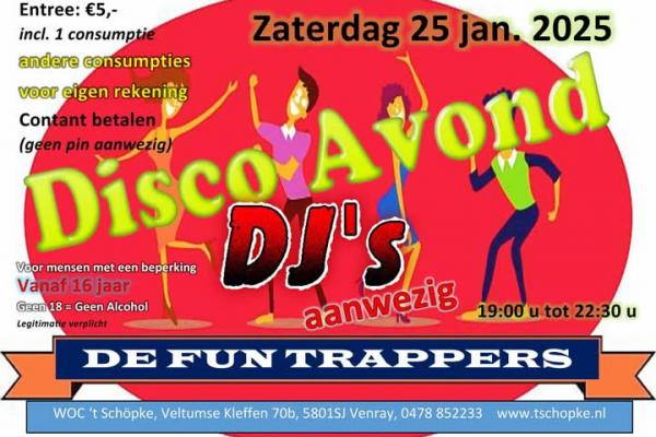 Disco Avond voor mensen met een beperking bij WOC 't Schöpke Veltum