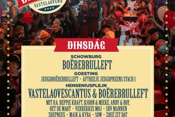 Vastelaoves-dinsdág Boērebrulleft, boērebrunch en Vastelaovescantus in centrum Venray